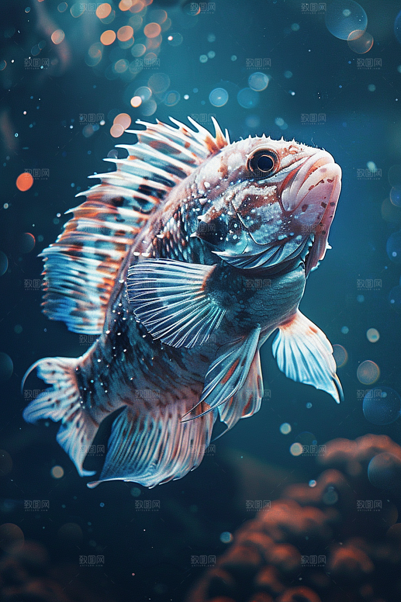 海洋鱼类浮潜珊瑚礁摄影图