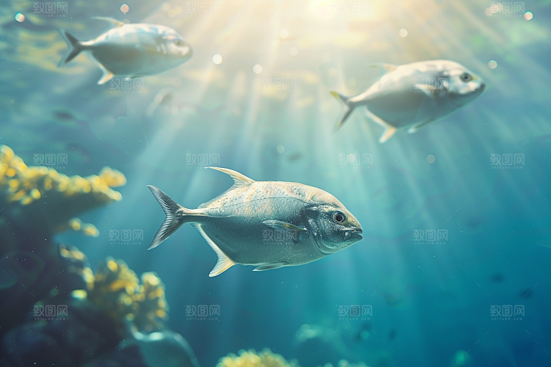 海洋鱼类海底世界自然摄影图