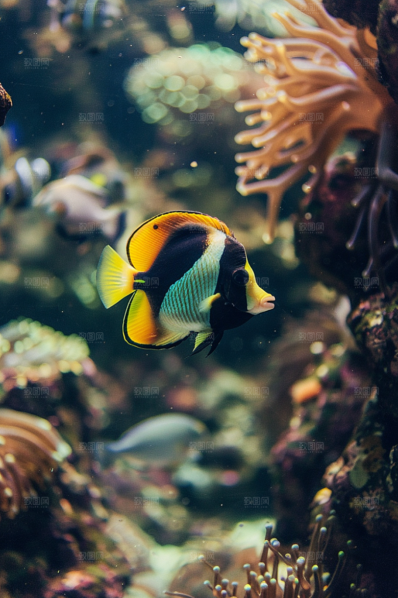 海洋鱼类海水彩色摄影图
