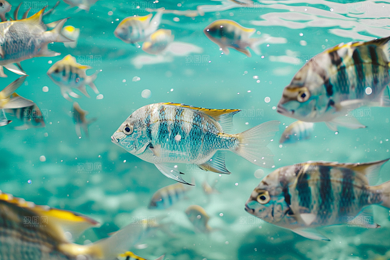 海洋鱼类海鱼浮潜摄影图