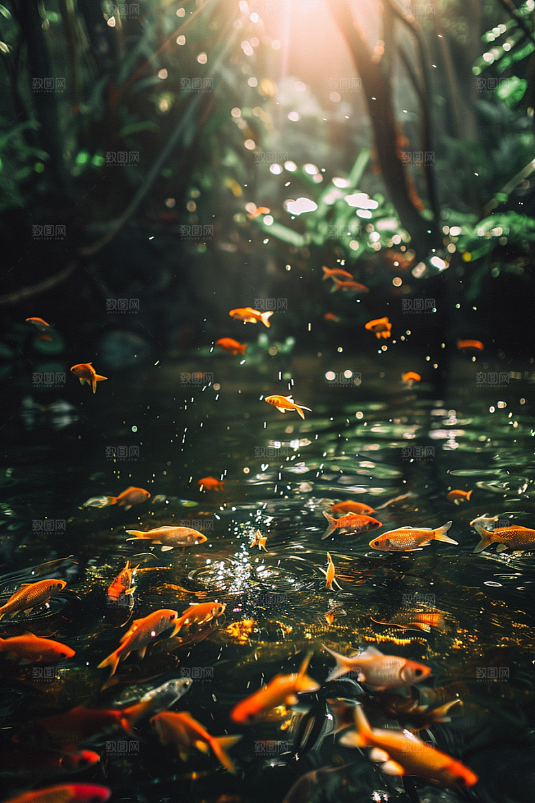 海洋鱼类热带鱼浮潜摄影图