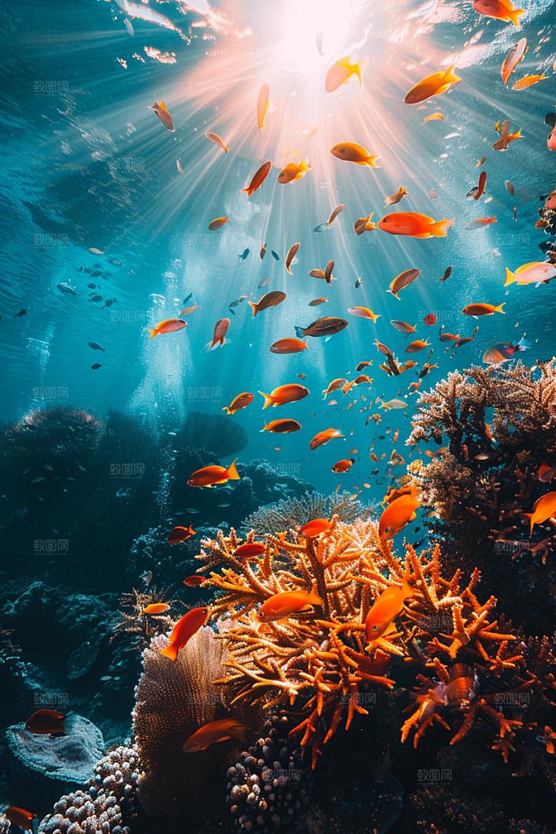 海洋鱼类缤纷高清摄影图