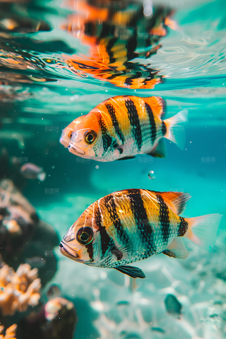 海洋鱼类自然海鱼摄影图