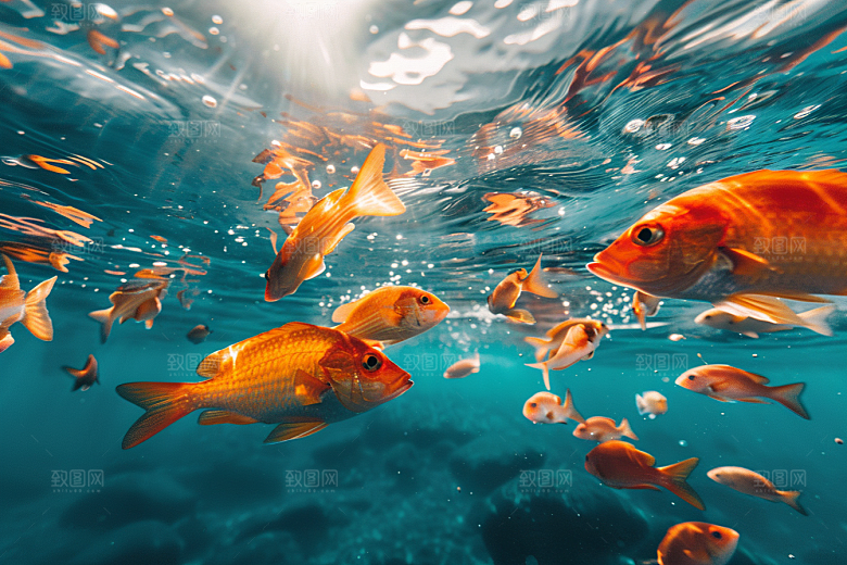 海洋鱼类海水环保摄影图