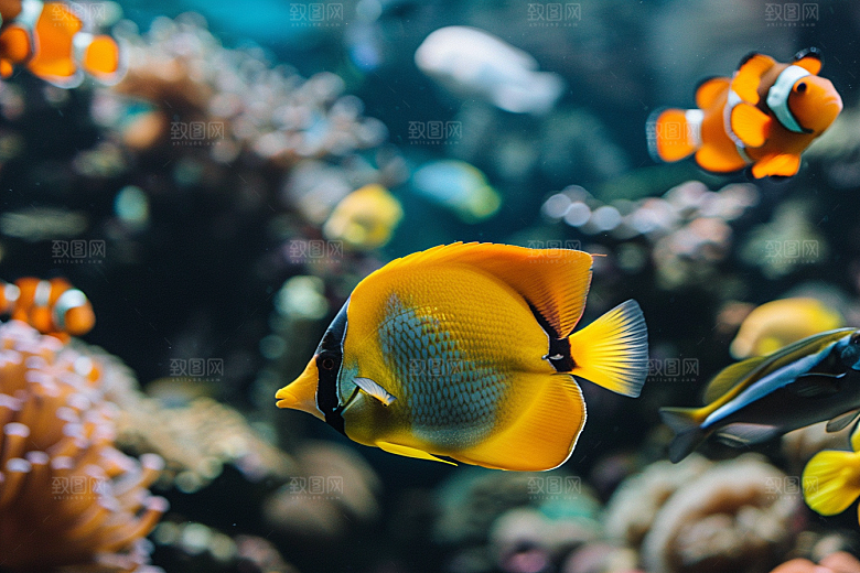海洋鱼类缤纷高清摄影图