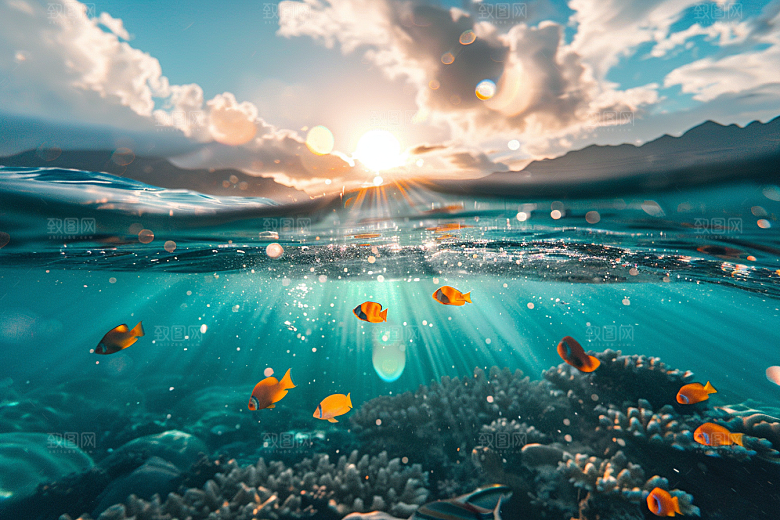 海洋鱼类海鱼彩色摄影图