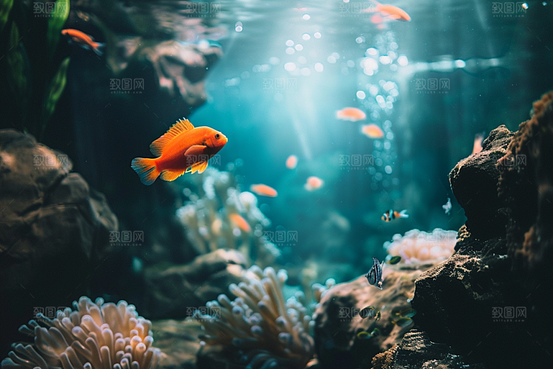 海洋鱼类大海热带鱼摄影图