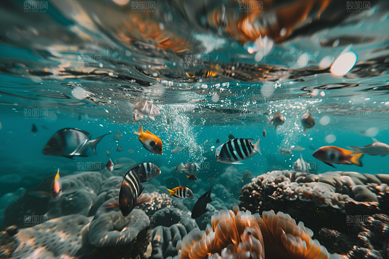 海洋鱼类高清浮潜摄影图