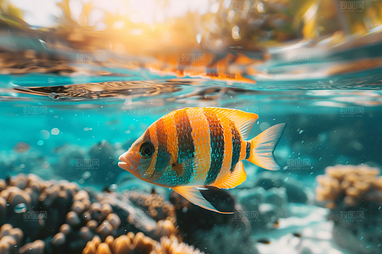 海洋鱼类缤纷海鱼摄影图