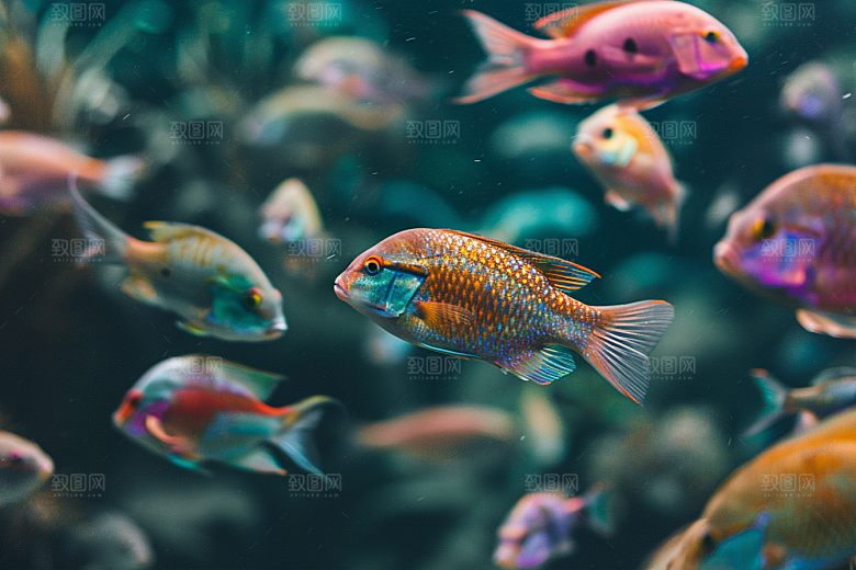 海洋鱼类海鱼浮潜摄影图
