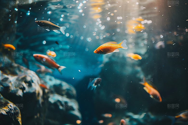 海洋鱼类大海珊瑚礁摄影图