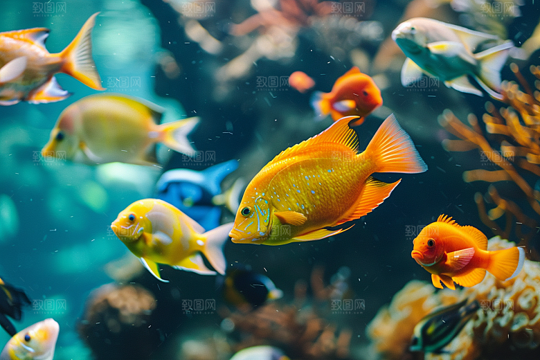 海洋鱼类环保彩色摄影图