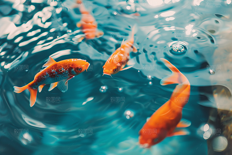 海洋鱼类浮潜自然摄影图