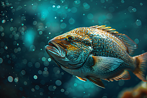 海洋鱼类缤纷浮潜素材