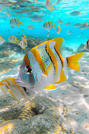海洋鱼类自然珊瑚礁素材