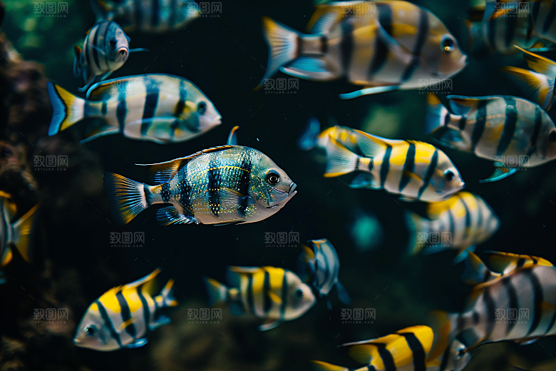 海洋鱼类海水珊瑚礁素材
