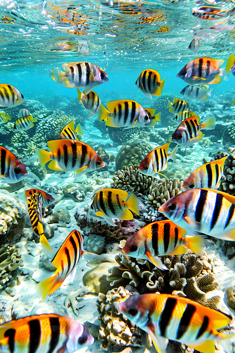 海洋鱼类缤纷海水素材