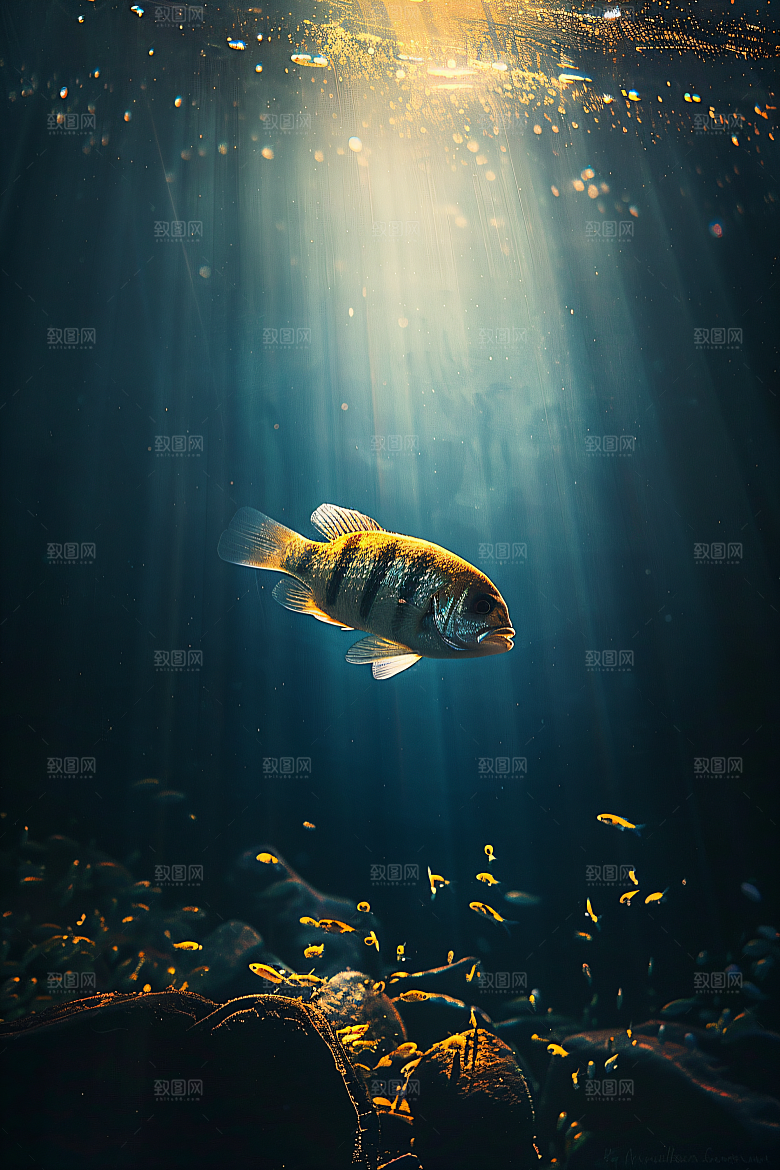 海洋鱼类缤纷鱼群素材