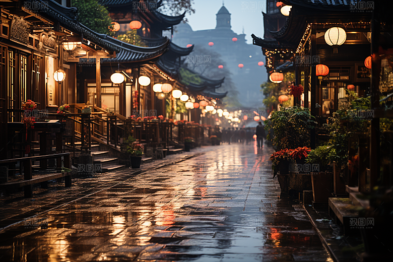 杭州城市风光地标西湖摄影图