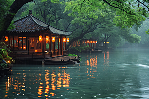 杭州城市风光西湖地标摄影图