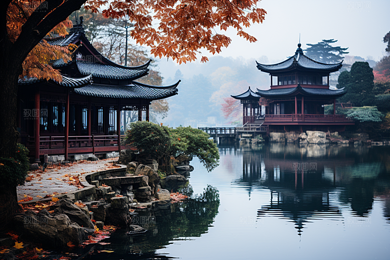 杭州城市风光高清山水摄影图