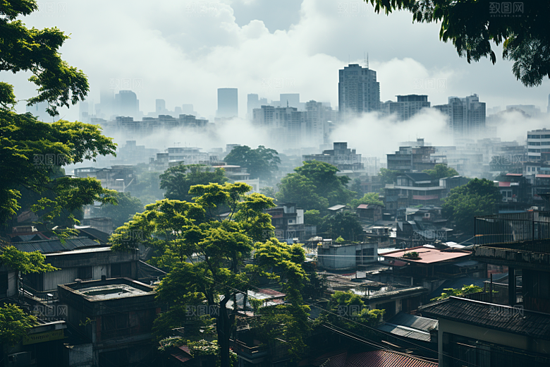 杭州城市风光地标传统景点摄影图