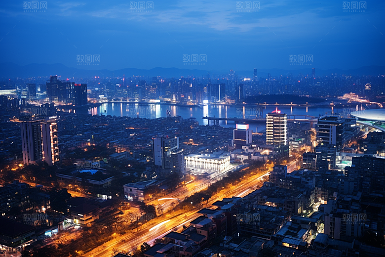 杭州城市风光高清地标摄影图