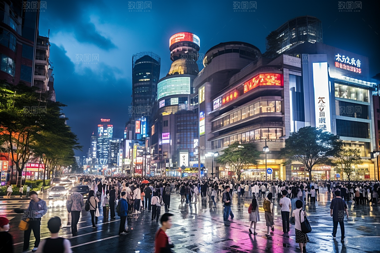 杭州城市风光山水传统景点摄影图