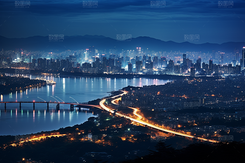 杭州城市风光西湖地标摄影图