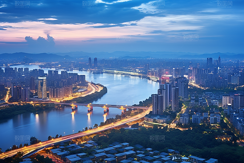 杭州城市风光旅游传统景点摄影图