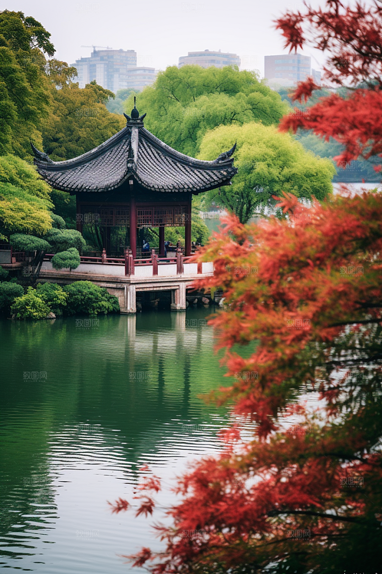 杭州城市风光旅游西湖摄影图