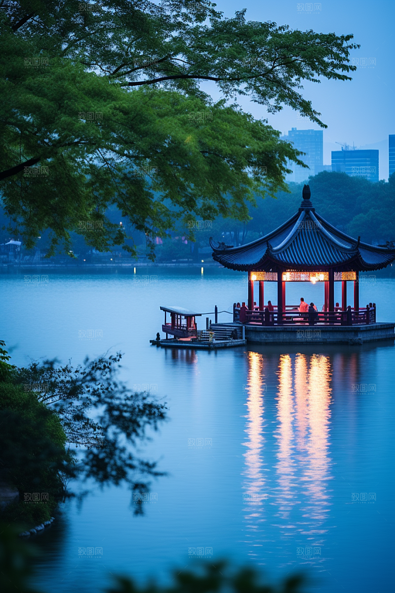 杭州城市风光山水旅游摄影图