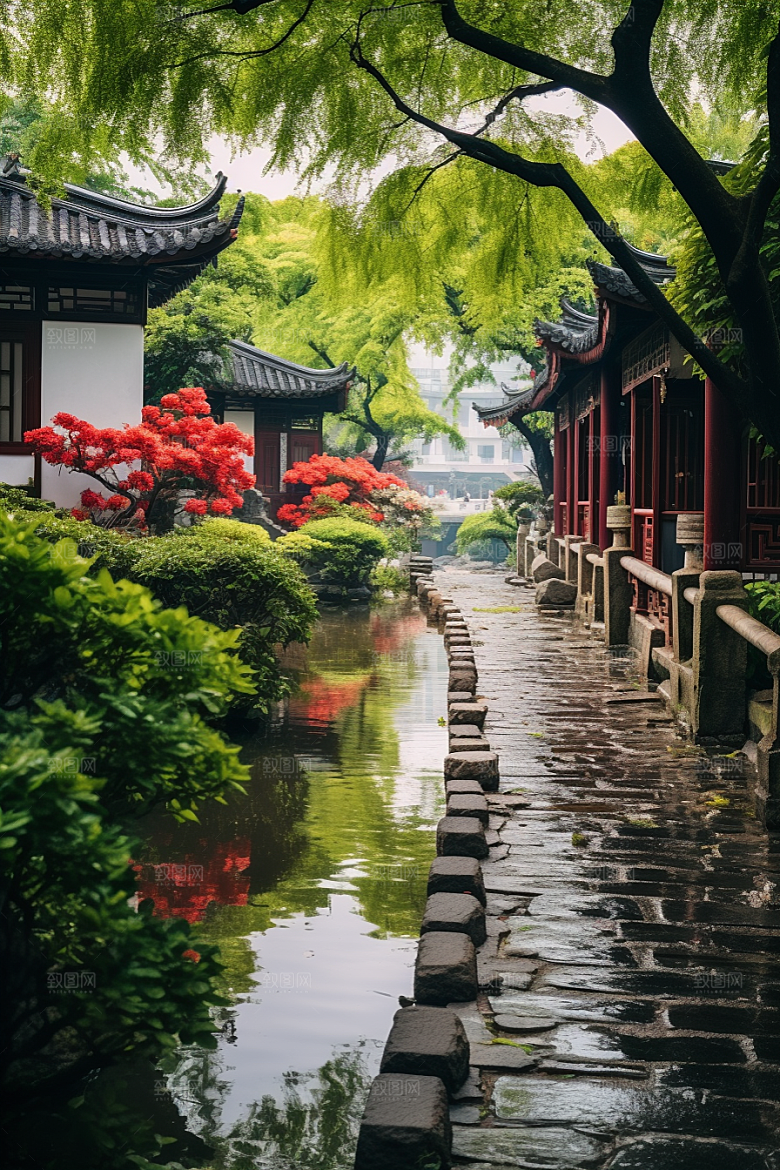 杭州城市风光西湖山水摄影图