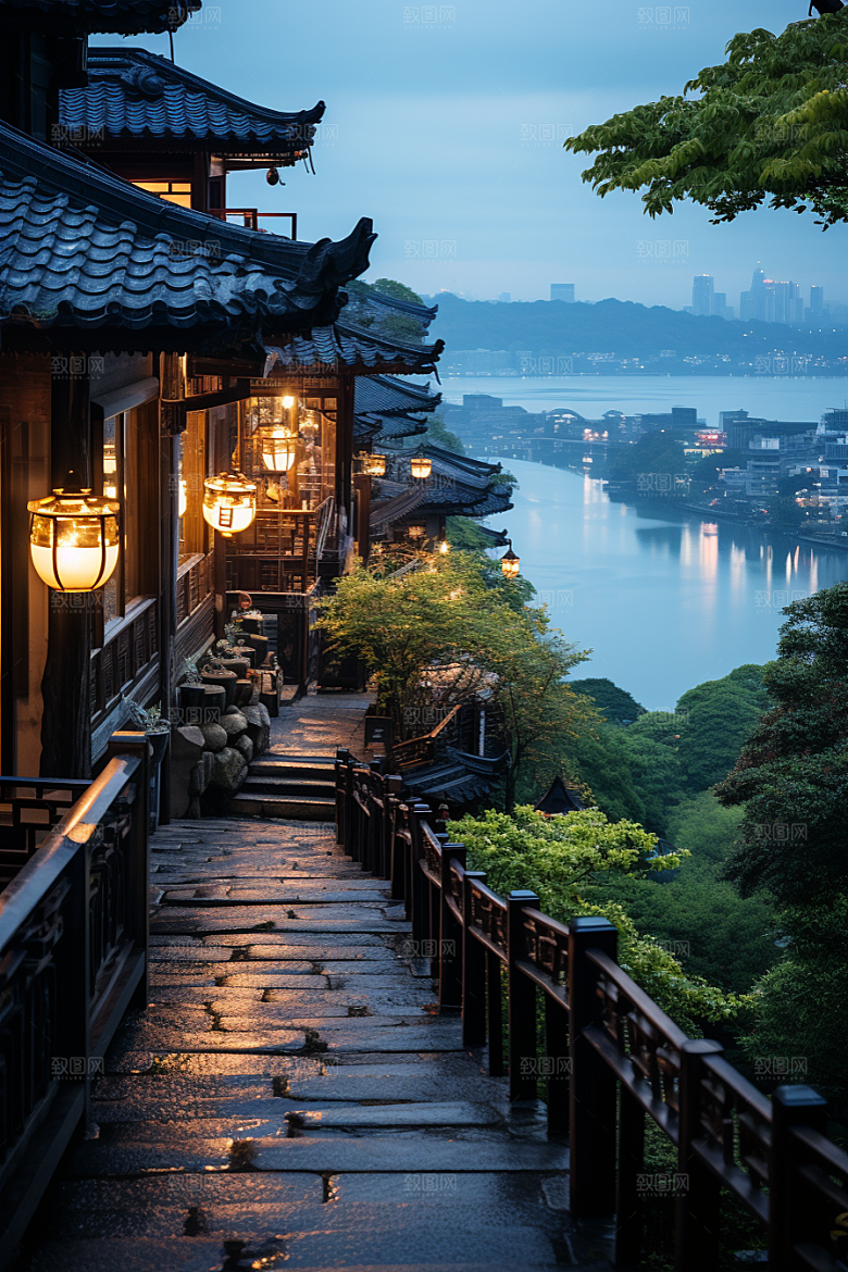 杭州城市风光山水西湖摄影图