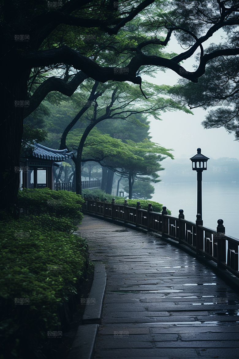 杭州城市风光旅游地标摄影图