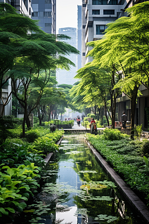 杭州城市风光传统景点山水摄影图