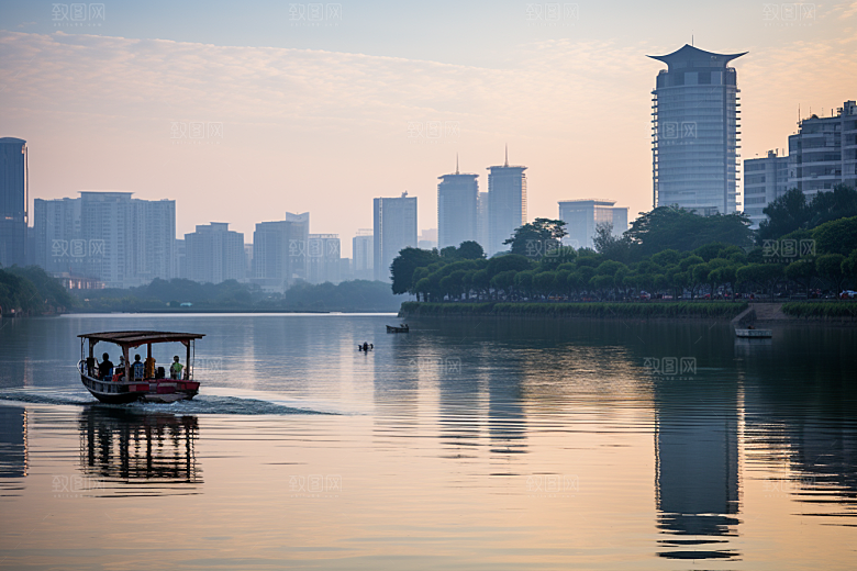 杭州城市风光旅行景点摄影图