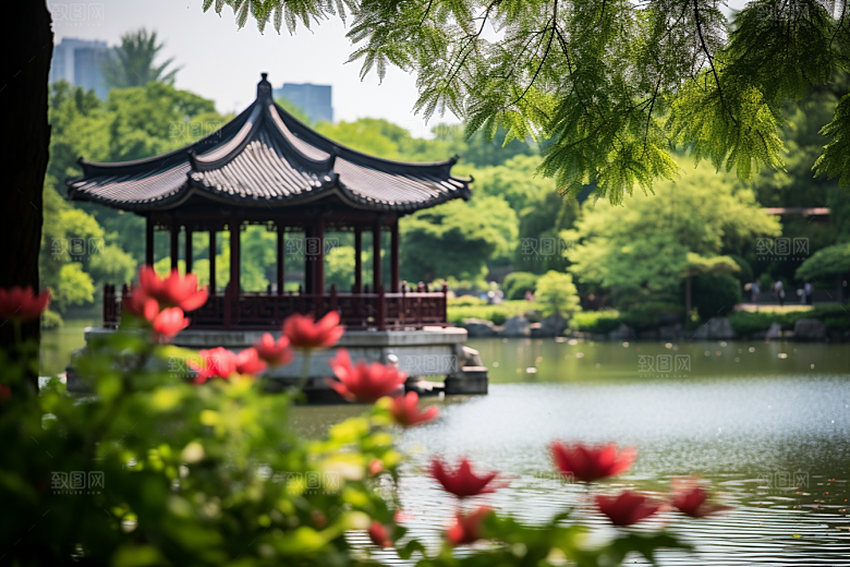 杭州城市风光江南旅游摄影图