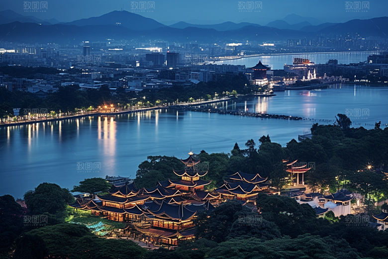 杭州城市风光风景江南摄影图