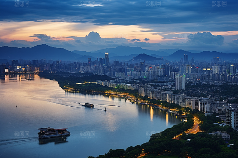杭州城市风光旅行景点摄影图