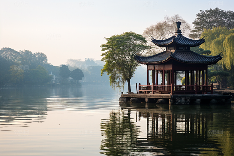 杭州城市风光高清景点摄影图