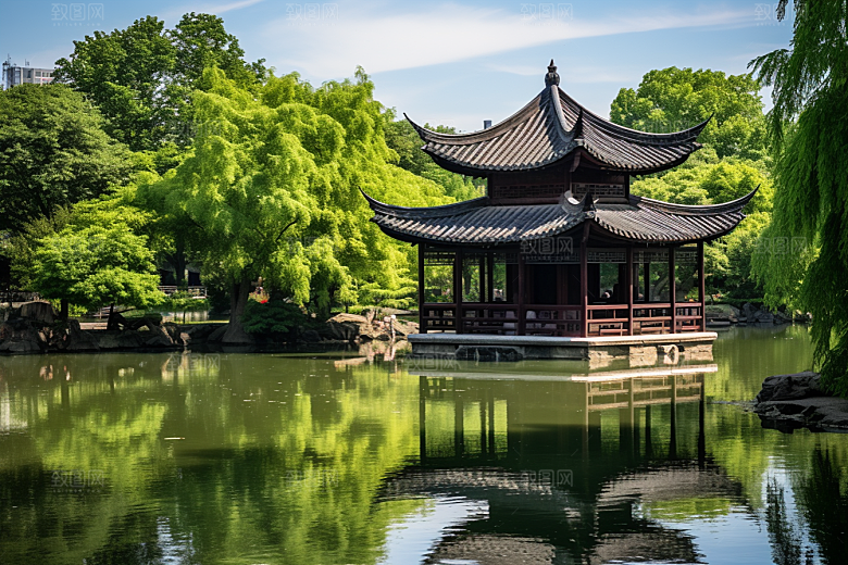 杭州城市风光景点旅游摄影图