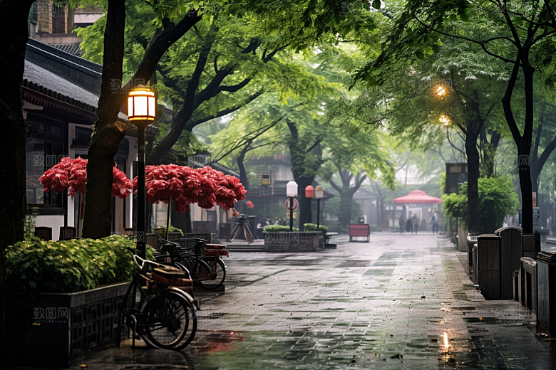 杭州城市风光国内游景点摄影图