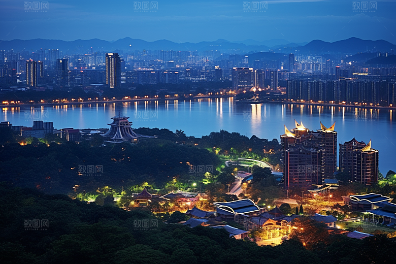 杭州城市风光国内游高清摄影图