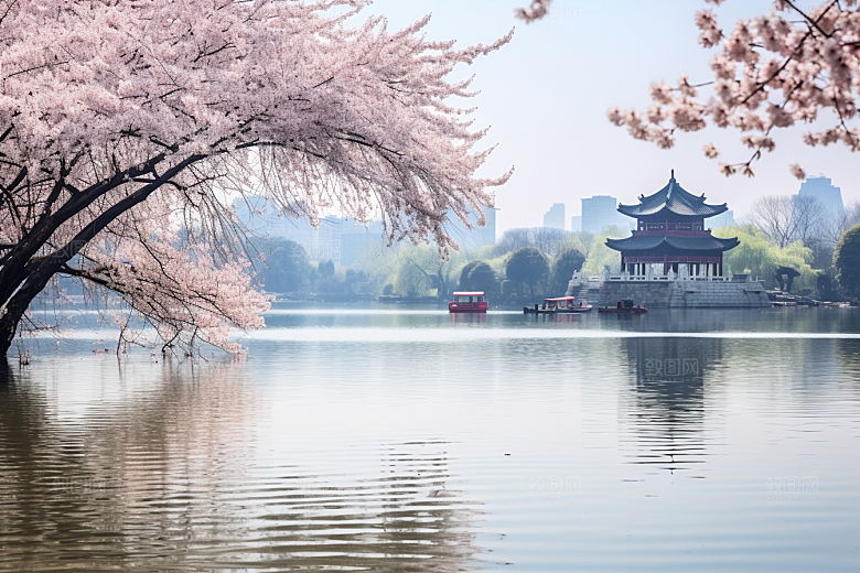 杭州城市风光旅游地标摄影图