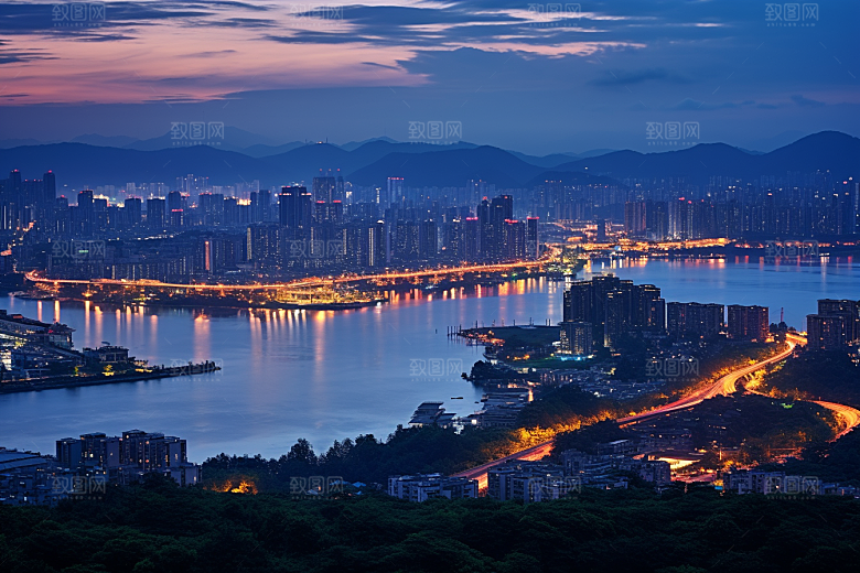 杭州城市风光国内游景色摄影图