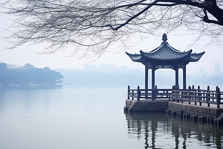 杭州城市风光江南景色摄影图