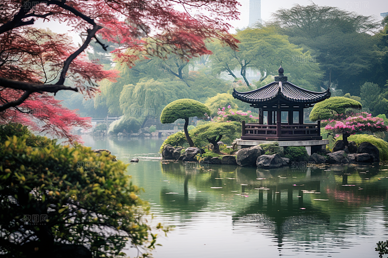 杭州城市风光旅行景色摄影图