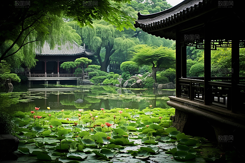 杭州城市风光江南景色摄影图