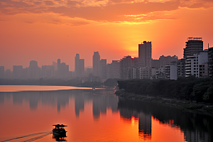 杭州城市风光地标风景摄影图